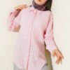 Low Shoulder Tree Bark Shirt Pink