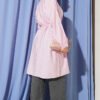 Low Shoulder Belted Long Shirt Pink - Imagen 3
