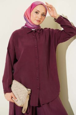 Vue alternative de Low Shoulder Modal Two-Piece Set Plum