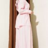 Low Shoulder Modal Two-Piece Set Pink wholesale clothing set view 3 - Hicabistan Turkey factory