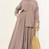 Low Shoulder Modal Two-Piece Set Mink