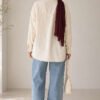 Oversized Off-Shoulder Shirt Beige – Bild 3