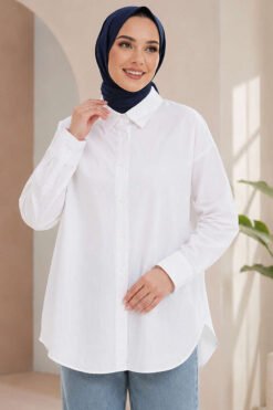 Oversized Off-Shoulder Shirt Ecru