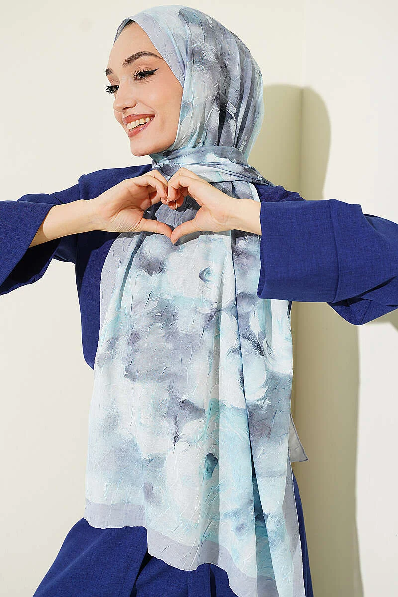 Floral Bamboo Crinkle Shawl