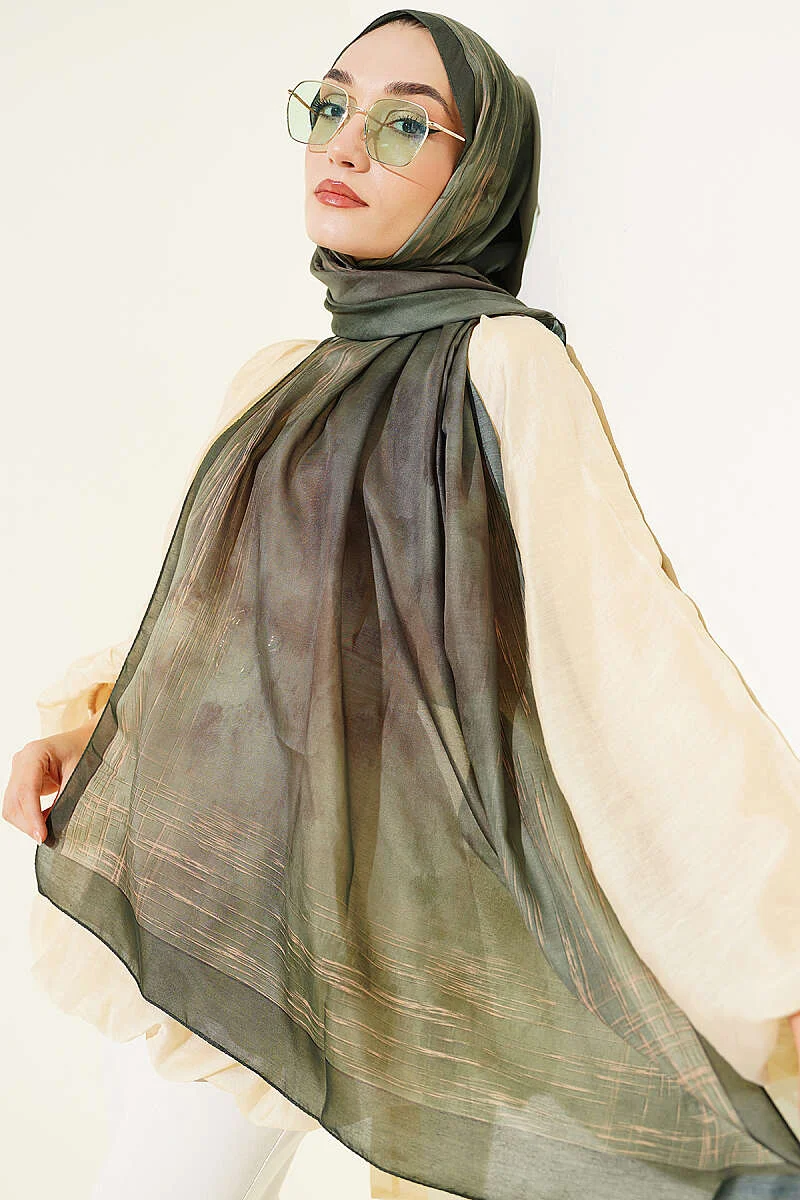 Marble Pattern Shawl Emerald – Image 2
