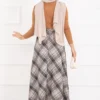 Plaid Pattern Scuba Skirt Cream - Imagen 5