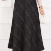 Plaid Pattern Scuba Skirt Black – Bild 2