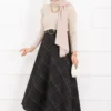 Plaid Pattern Scuba Skirt Black – Bild 3
