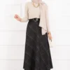 Plaid Pattern Scuba Skirt Black – Bild 4