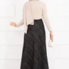 Plaid Pattern Scuba Skirt Black – Bild 5
