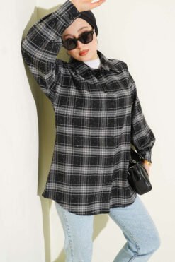 Plaid Stone-Embellished Shirt Black