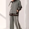 Striped Detail Sports Two-Piece Set Khaki – Bild 2