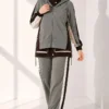 Striped Detail Sports Two-Piece Set Khaki – Bild 3