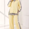 Striped Detail Sports Two-Piece Set Yellow - Afbeelding 4