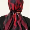 Striped Patterned Bamboo Scarf Burgundy - immagine 3