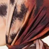 Striped Patterned Bamboo Scarf Brown - Afbeelding 4