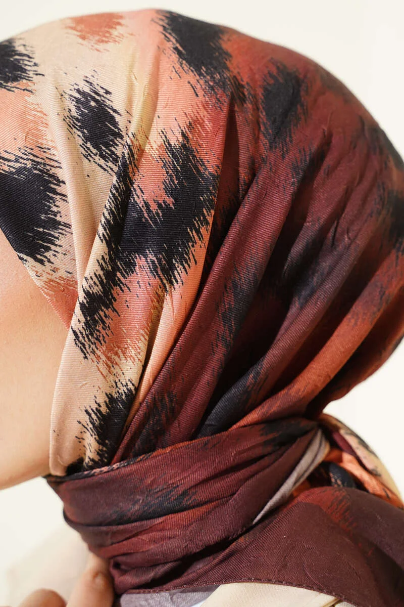 Striped Patterned Bamboo Scarf - Imagen 4
