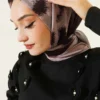 Striped Patterned Bamboo Scarf Beige