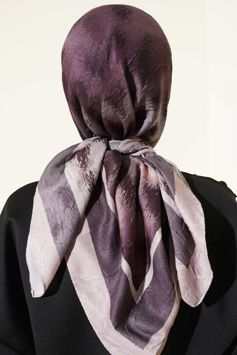 Striped Patterned Bamboo Scarf Beige - Afbeelding 3