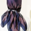 Striped Patterned Bamboo Scarf Navy Blue - الصورة 3