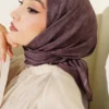 Striped Patterned Scarf Brown – Image 2