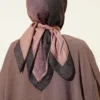 Striped Bamboo Crinkle Scarf Brown - Afbeelding 3