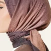 Striped Bamboo Crinkle Scarf Brown - Afbeelding 4