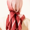 Striped Bamboo Crinkle Scarf Burgundy - immagine 3