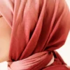 Striped Bamboo Crinkle Scarf Burgundy - immagine 4