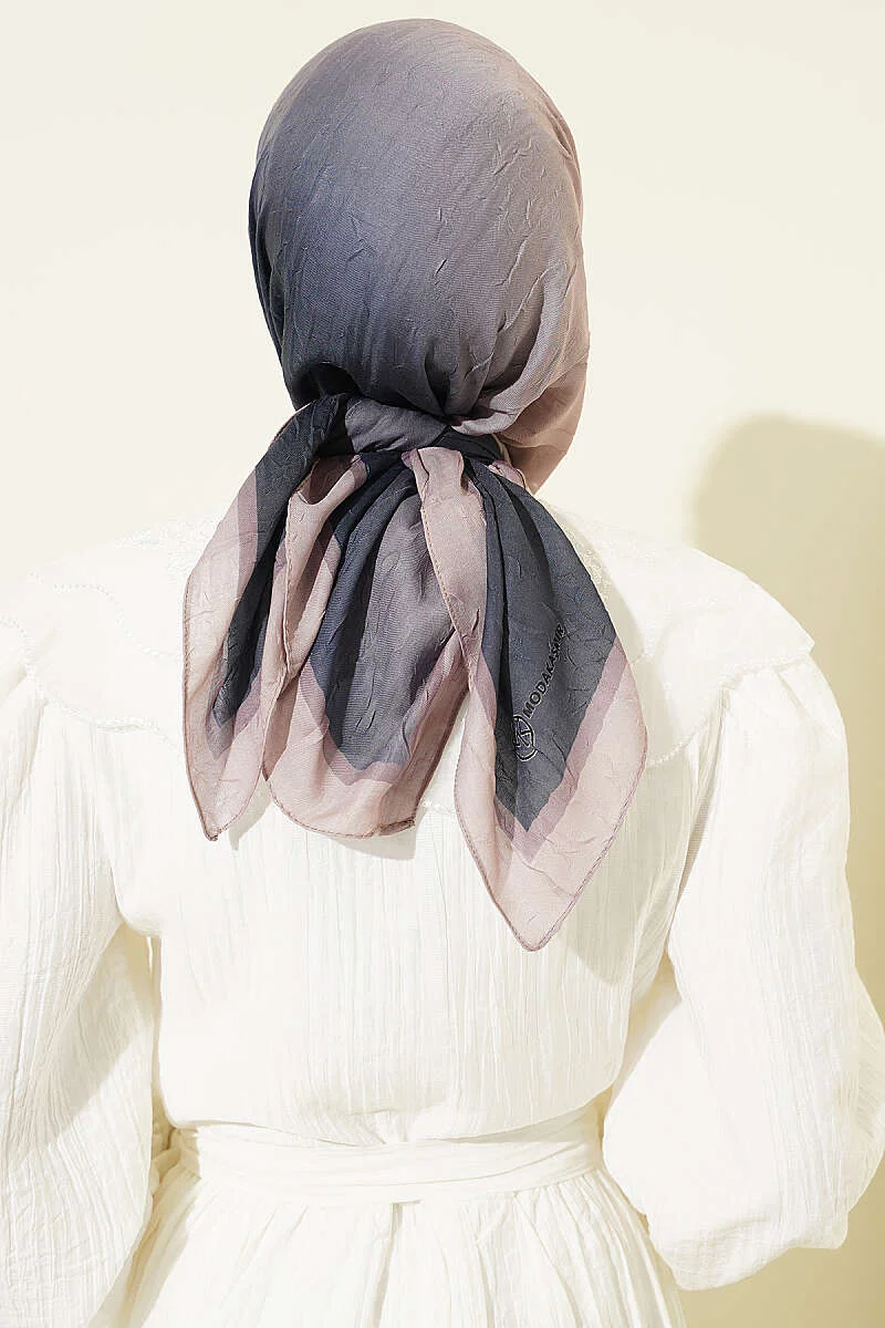 Striped Bamboo Crinkle Scarf Beige - Imagen 3