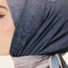 Striped Bamboo Crinkle Scarf Beige - Imagen 4