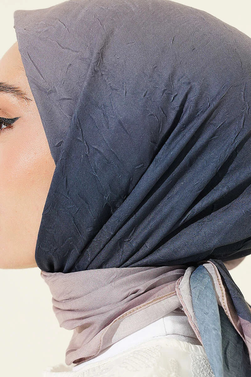 Striped Bamboo Crinkle Scarf Beige - Imagen 4