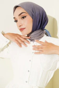 Vista alternativa di Striped Bamboo Crinkle Scarf Lilac