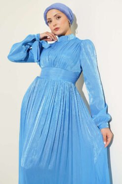Skirt Blue en gros dress view 2 - Hicabistan usine Turquie