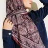 Ethnic Patterned Stripe Transition Scarf Brown – Image 2