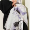 Brushed Bamboo Crinkle Shawl Beige - Image 2