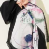 Brushed Bamboo Crinkle Shawl Black – Image 2