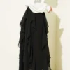 Ruffled Elastic Waist Chiffon Skirt Black – Bild 3