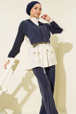 Alternative Ansicht von Hooded Two-Piece Set with Zipper Detail Navy Blue