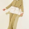 Hooded Two-Piece Set with Zipper Detail