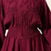 Zippered Waist Gathered Skirt Set Burgundy - Image 4