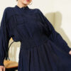 ⁦Zippered Waist Gathered Skirt Set Navy Blue⁩ - الصورة ⁦2⁩