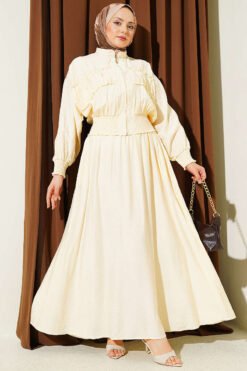 Zippered Waist Gathered Skirt Set
