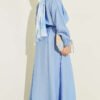 ⁦Zippered Waist Gathered Skirt Set Blue⁩ - الصورة ⁦3⁩