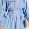 ⁦Zippered Waist Gathered Skirt Set Blue⁩ - الصورة ⁦4⁩