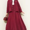 Zippered Modal Skirt Set Burgundy