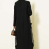 ⁦Abaya with Mesh Detail Black⁩ - الصورة ⁦3⁩