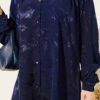 Brush Pattern Jacquard Two-Piece Set Navy Blue - Imagen 4