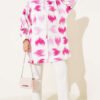 Brush Patterned Cuff Shirt Fuchsia - Imagen 2