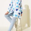 Brush Patterned Cuff Shirt Blue - immagine 2